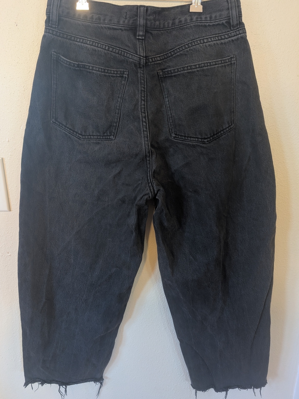 Oak + Fort High Waisted Frayed Hem Black Jeans Size 30 - Picture 4 of 5